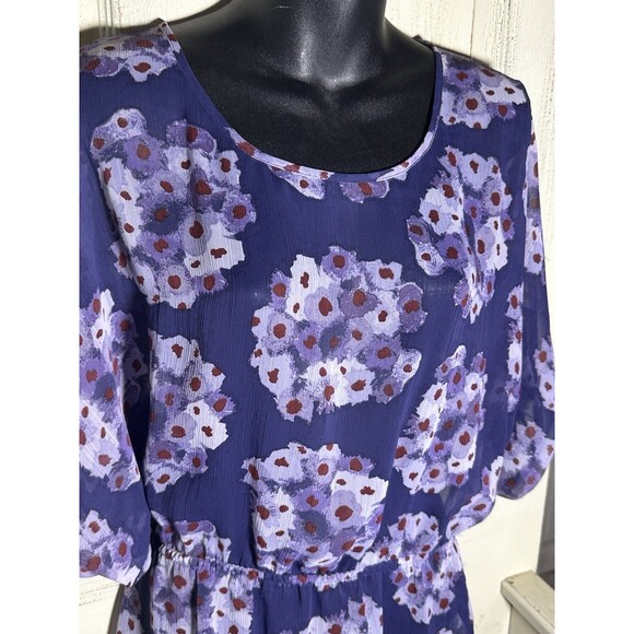 Erin Fetherston Sheer Purple Blouse Dolman Sleeves Sz XS - Picture 2 of 7